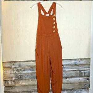 Rust Linen Overalls
